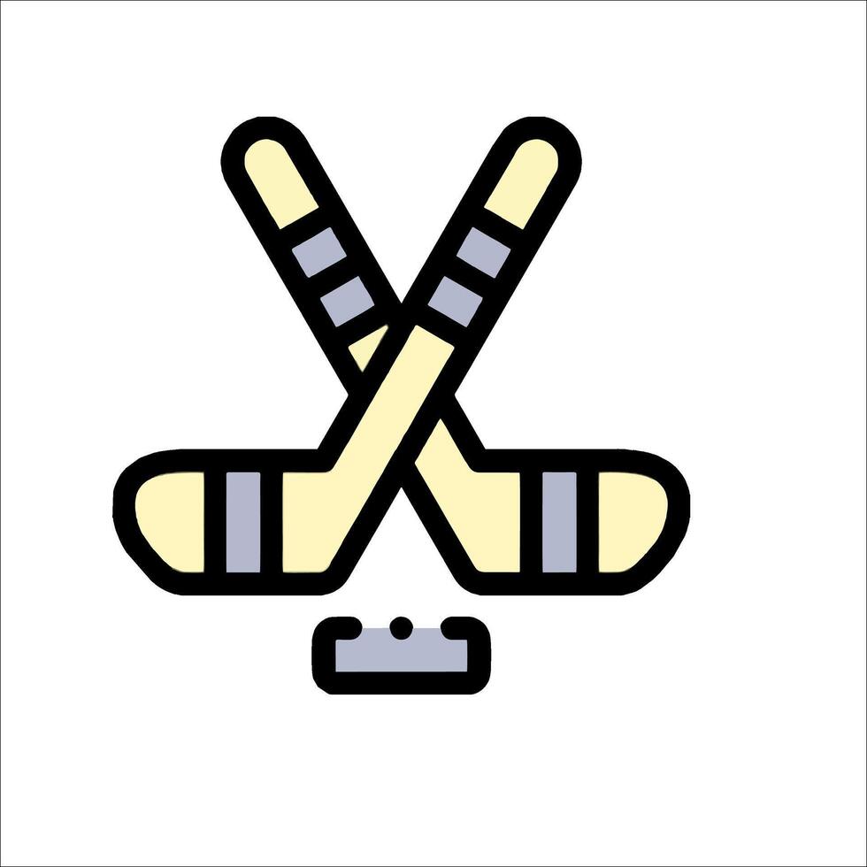 Hockey sticks and cross on white background vector