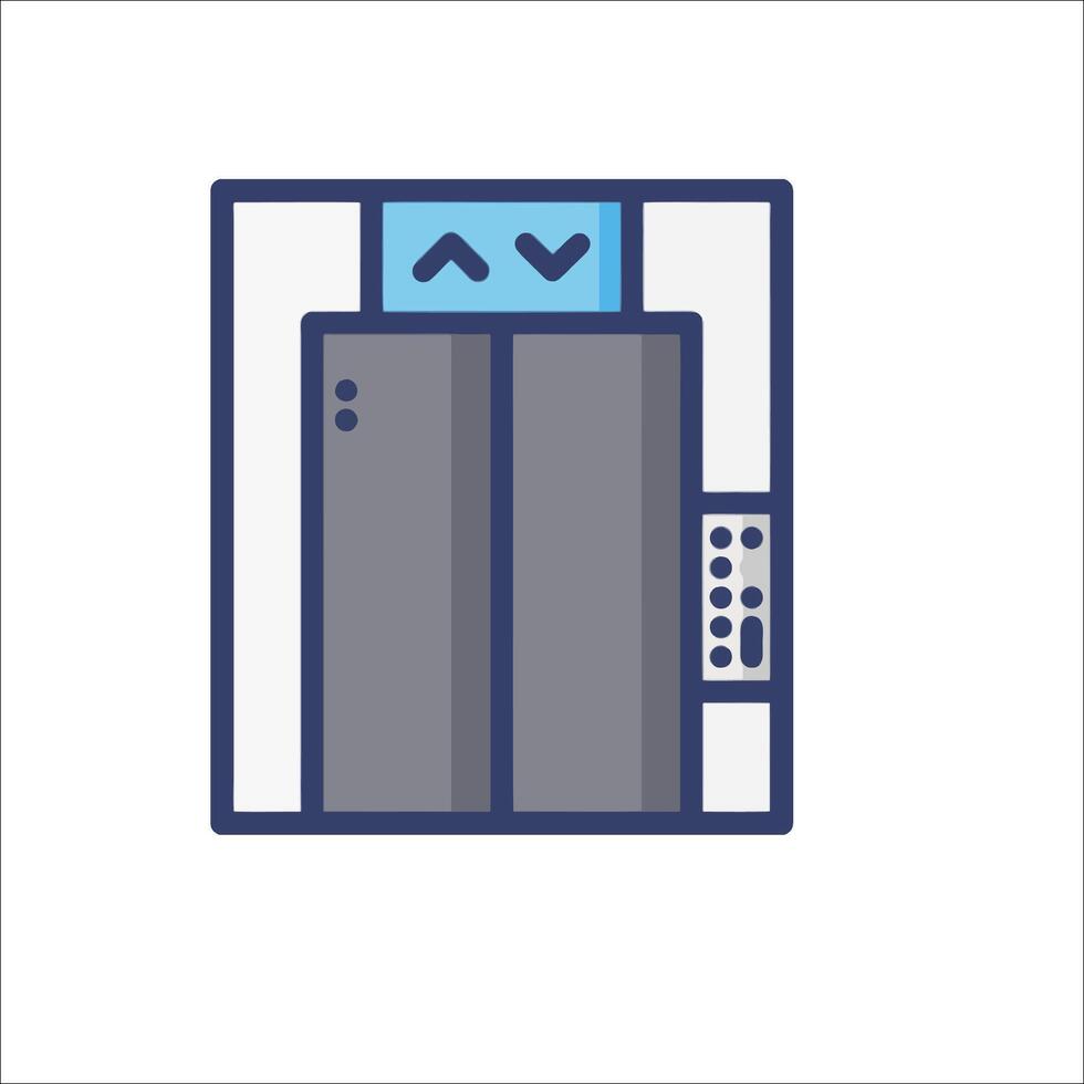 A flat icon of a elevator vector