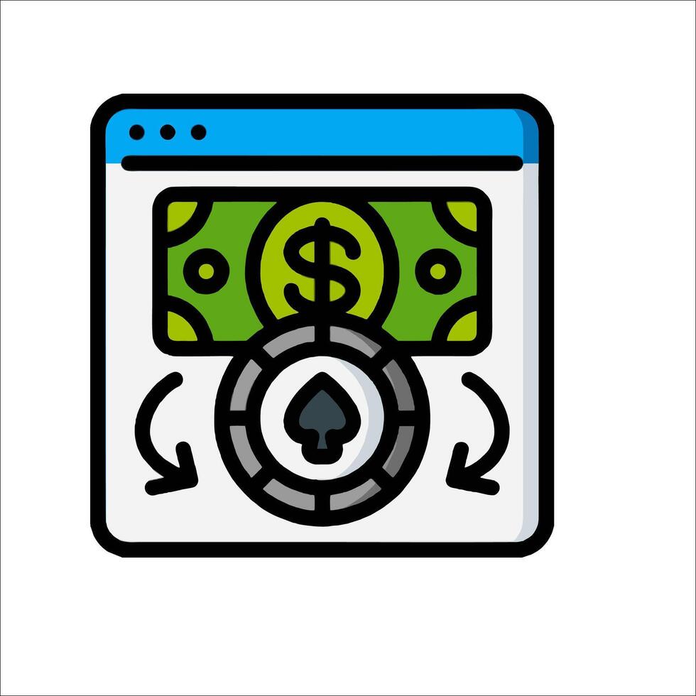 A casino icon with a dollar sign and a card vector