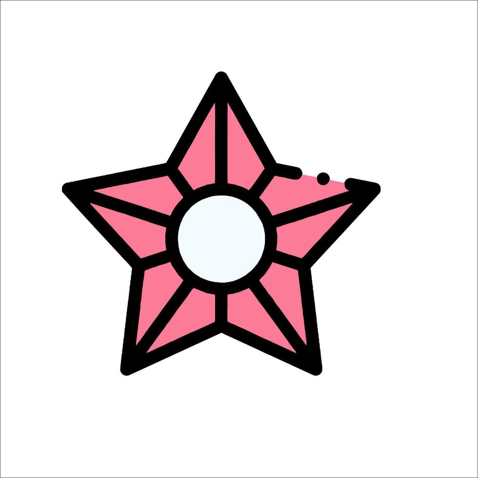 A pink star with a white background vector