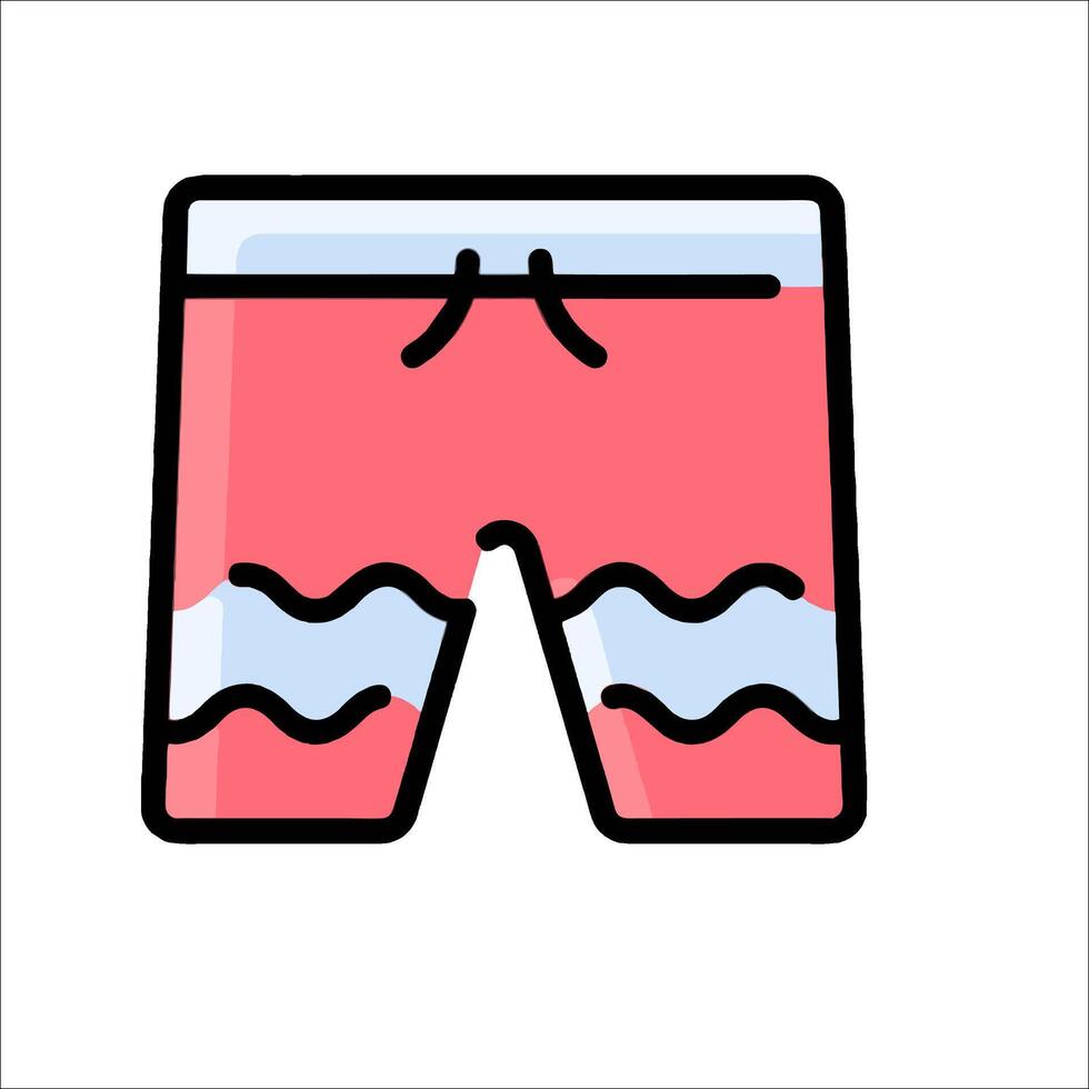 A pair of shorts with a pink and blue design vector