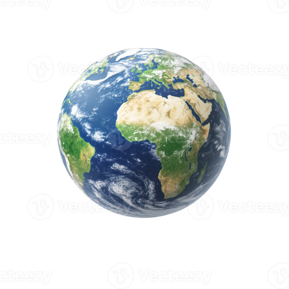 Earth globe model isolated on transparent background. png