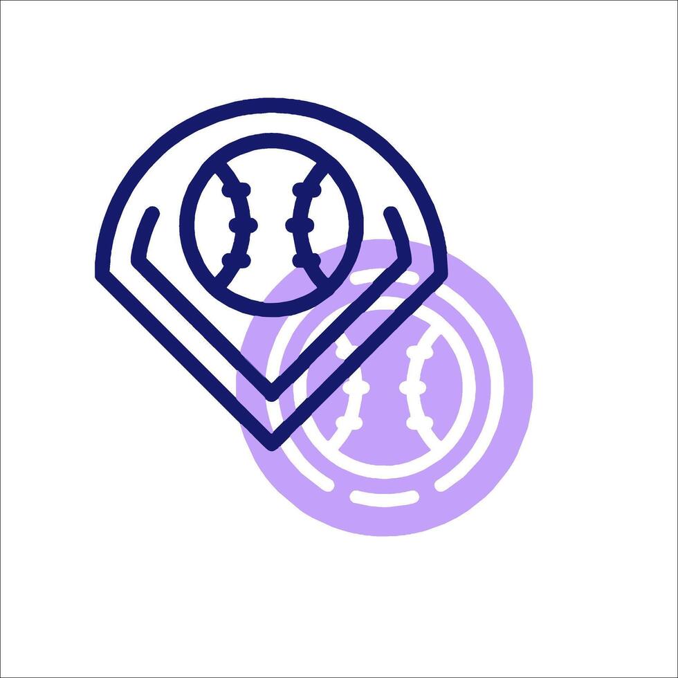Baseball map icon, illustration vector