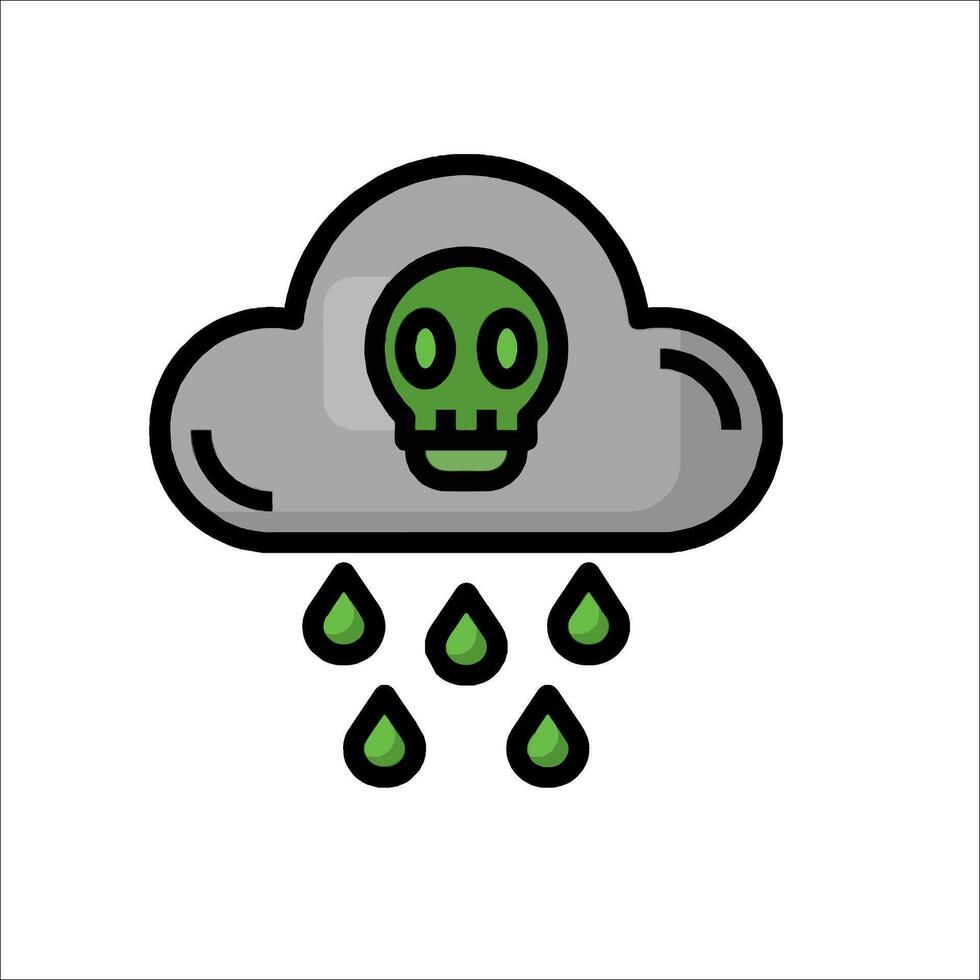 A cloud with a skull and rain drops vector