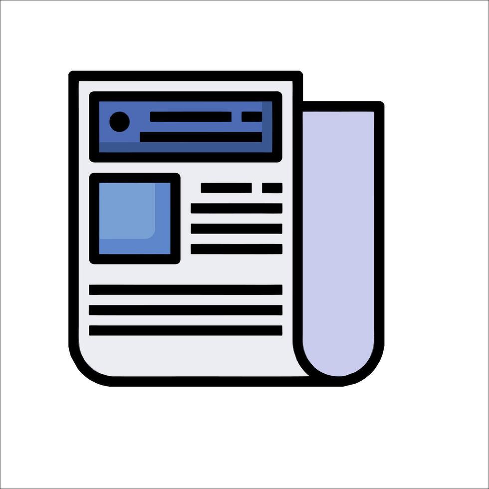 A newspaper icon on a white background vector