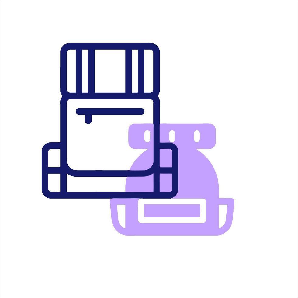 A backpack and a backpack on a white background vector