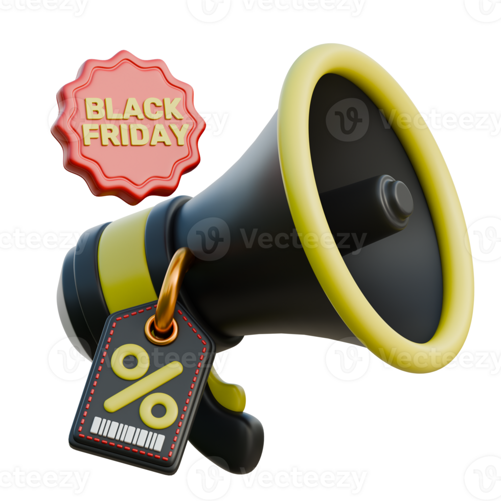 Black Friday Megaphone 3D Black Friday Sale Icon for uiux, web, app, infographic, etc png