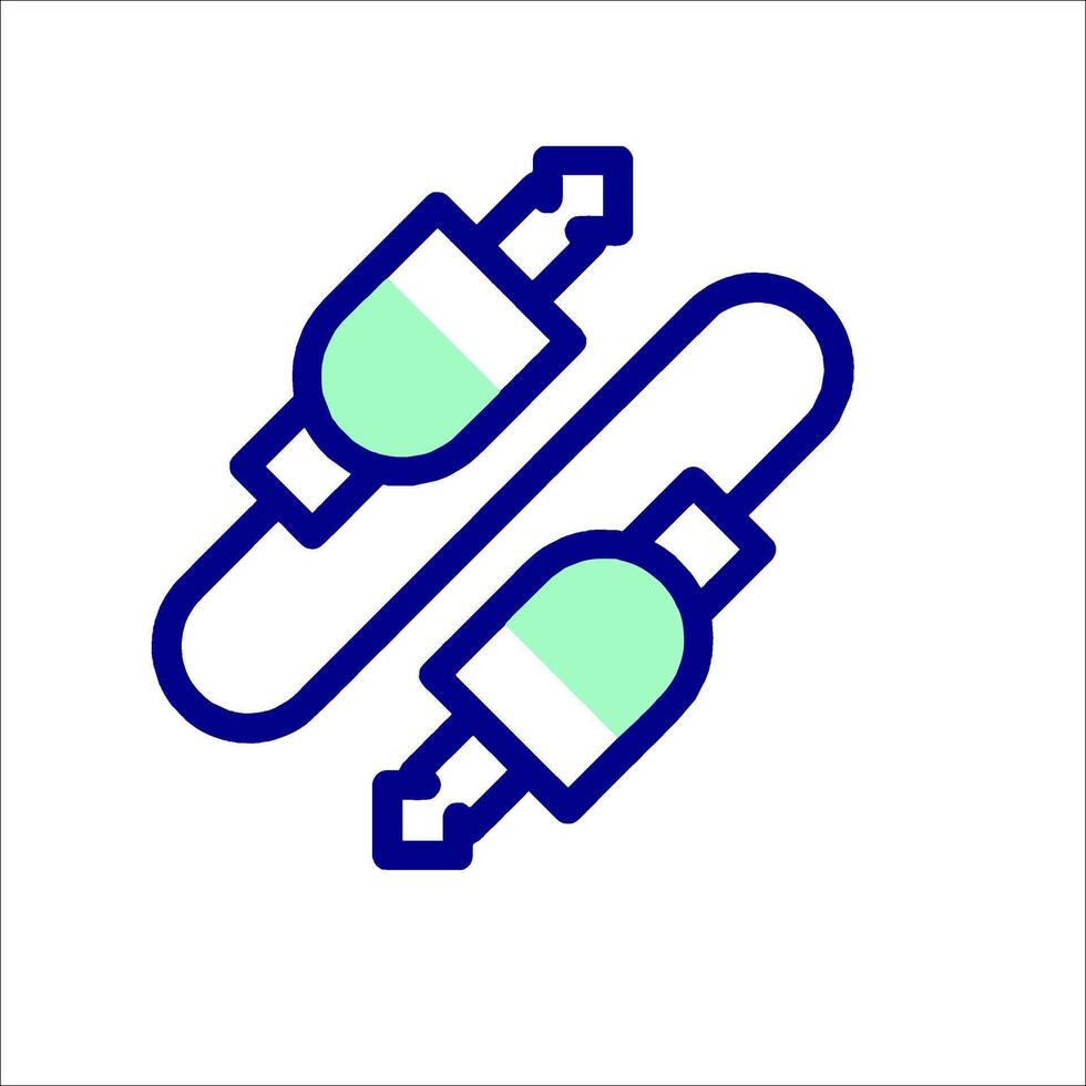 A blue and green icon of a cable vector
