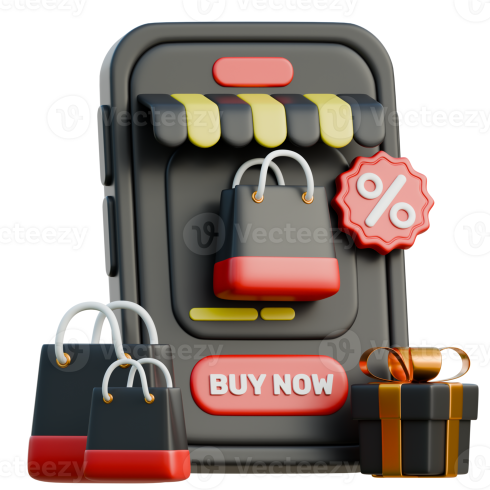 Buy Now Button On a Smartphone 3D Black Friday Sale Icon for uiux, web, app, infographic, etc png