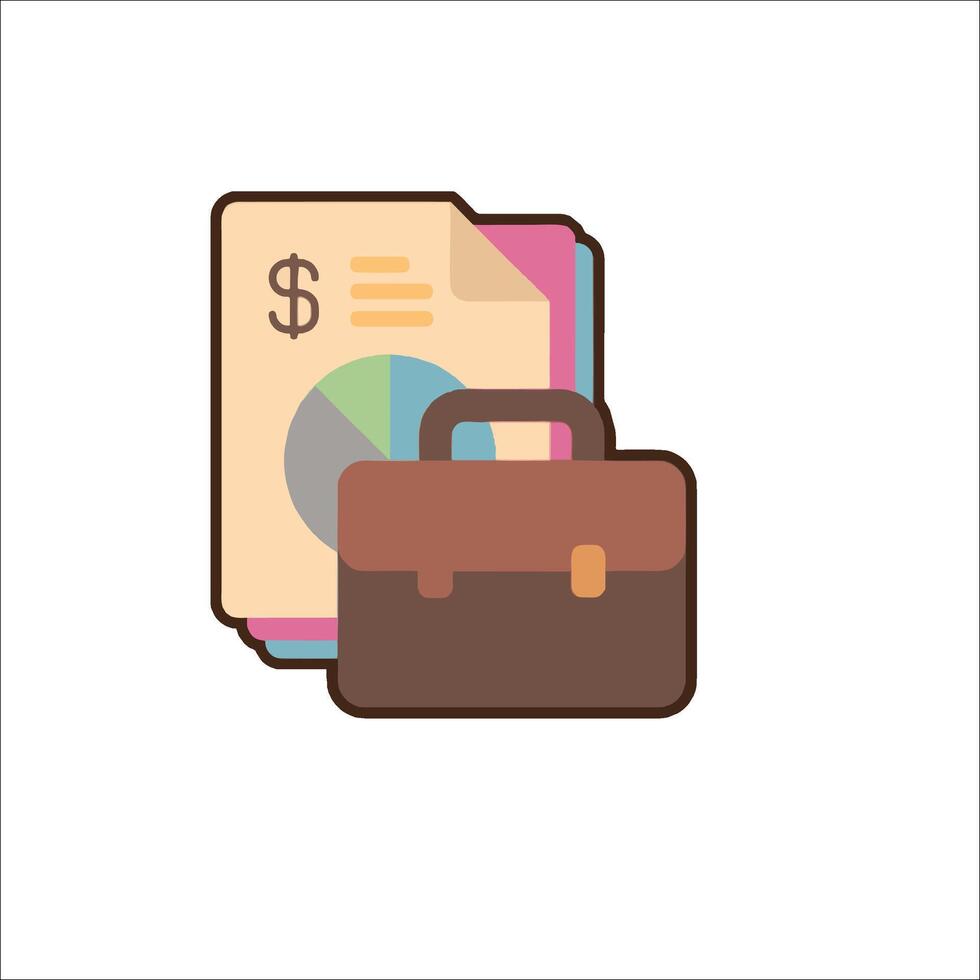 Business briefcase icon vector