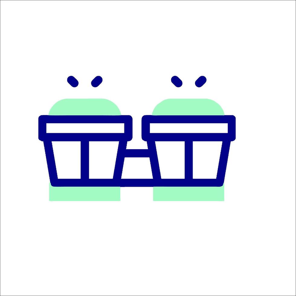 A blue and green icon of two buckets vector