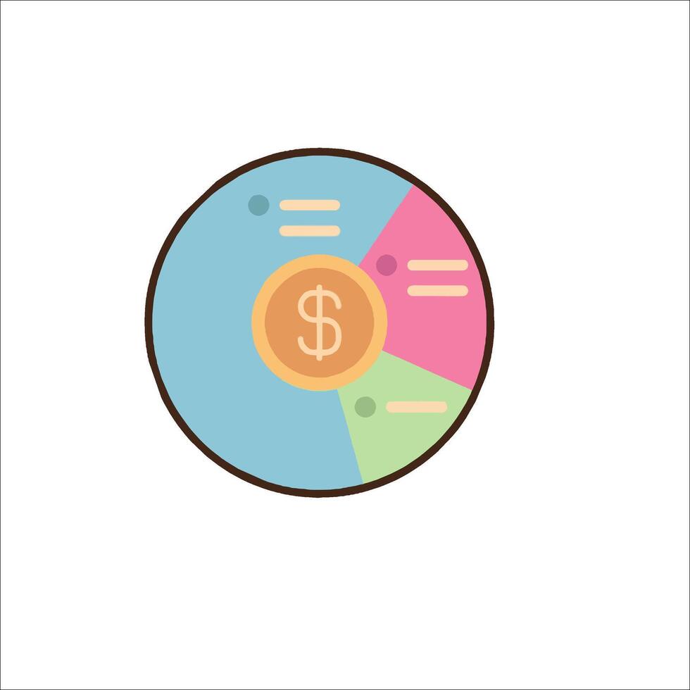A colorful circle with a dollar sign on it vector