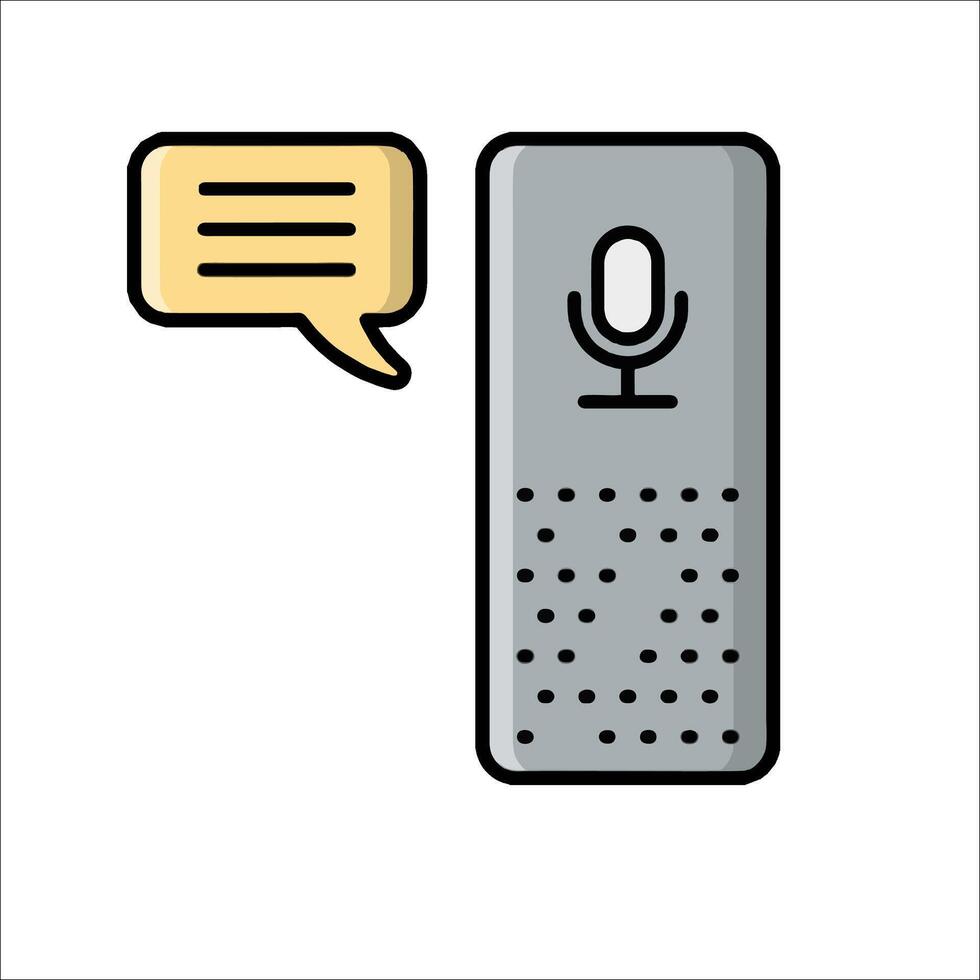 A microphone and speech bubble with a microphone icon vector