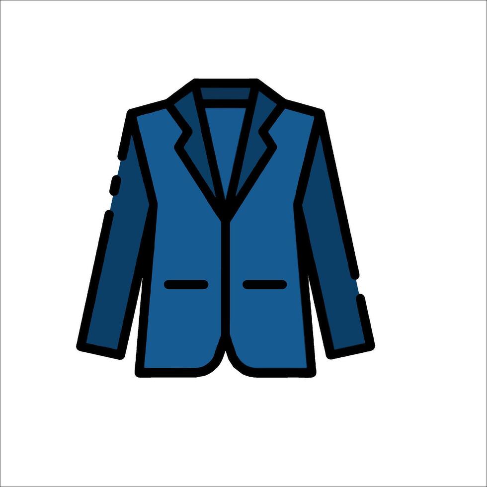 A blue suit jacket on a white background vector