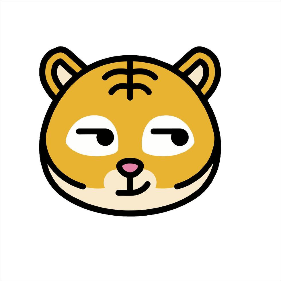 A cartoon tiger face with a big smile vector