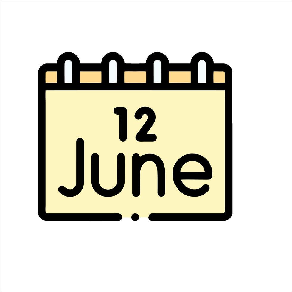 A calendar with the word june written on it vector