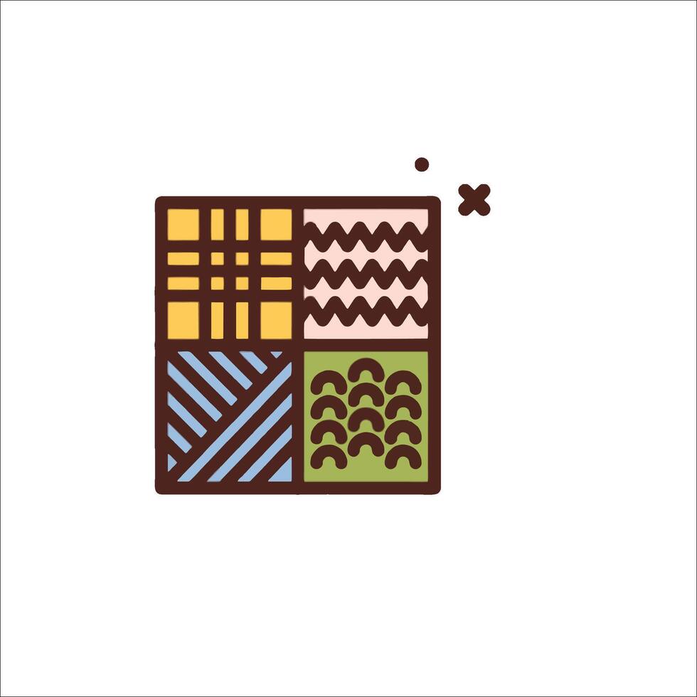 A square with different colors and patterns vector