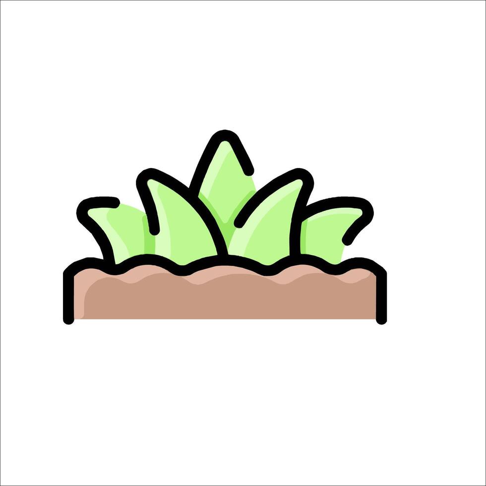 A cartoon plant in a pot on a white background vector
