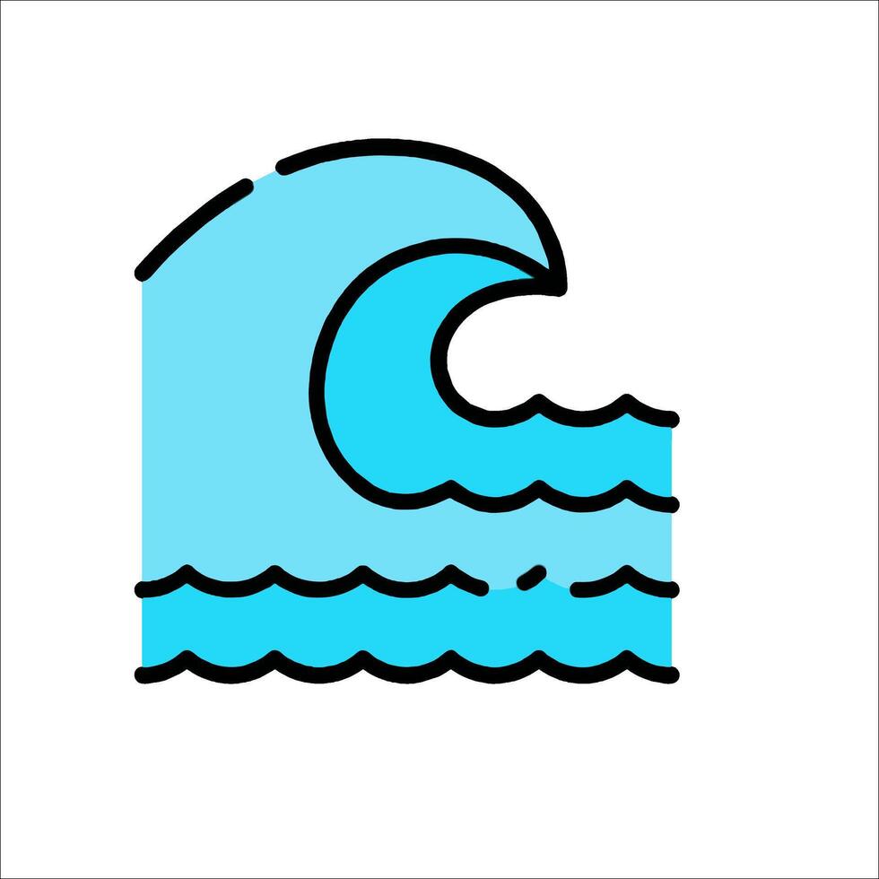 A wave icon with a blue background vector