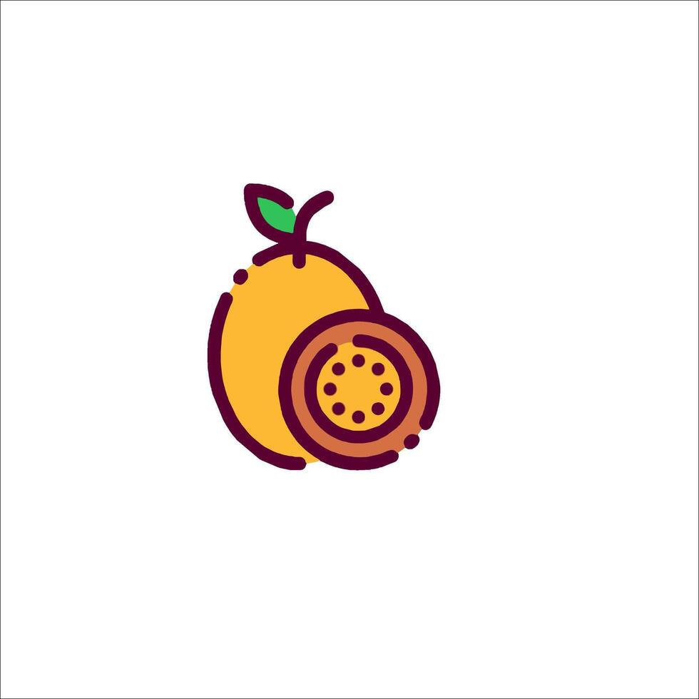 Passion fruit icon illustration vector