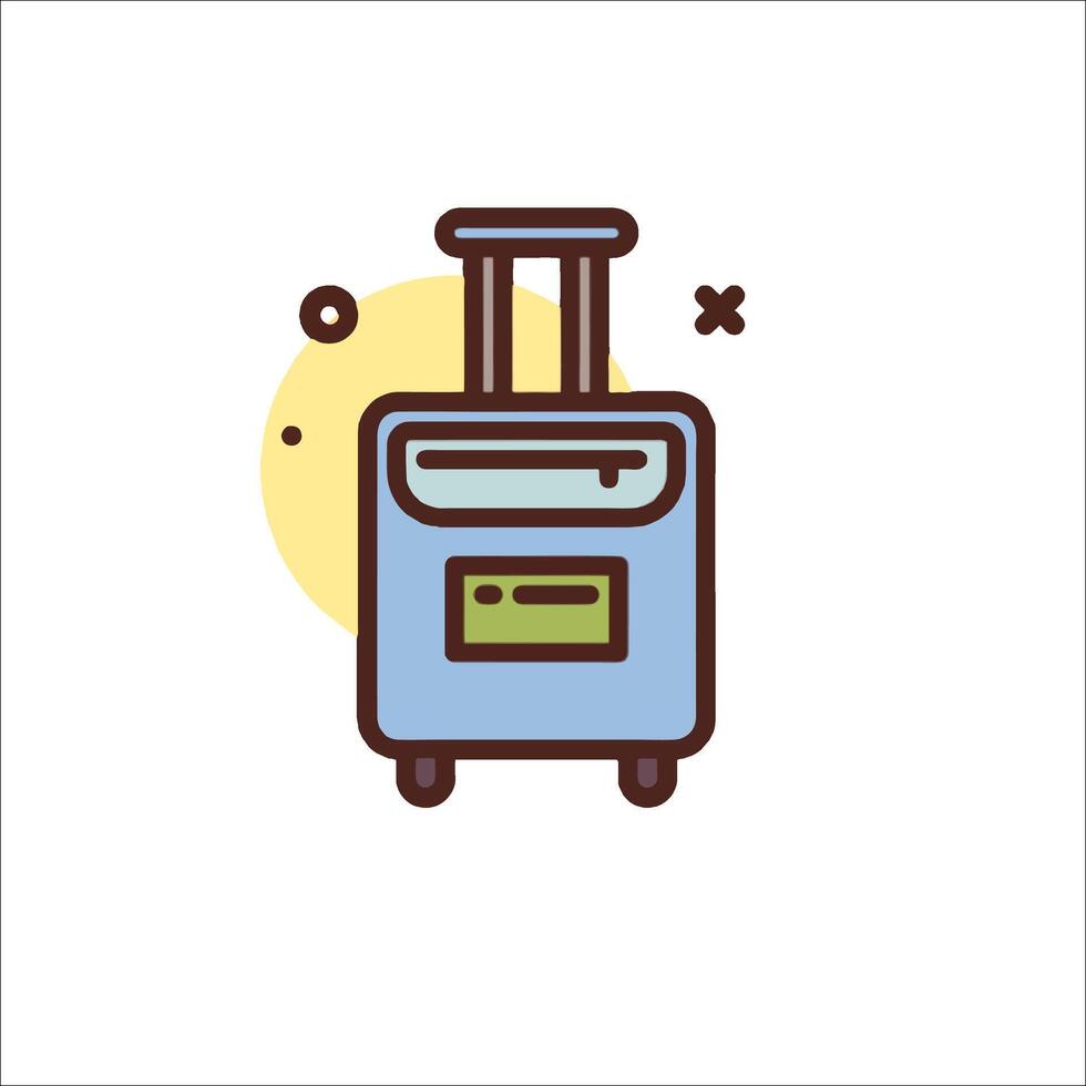 A suitcase icon with a clock on it vector
