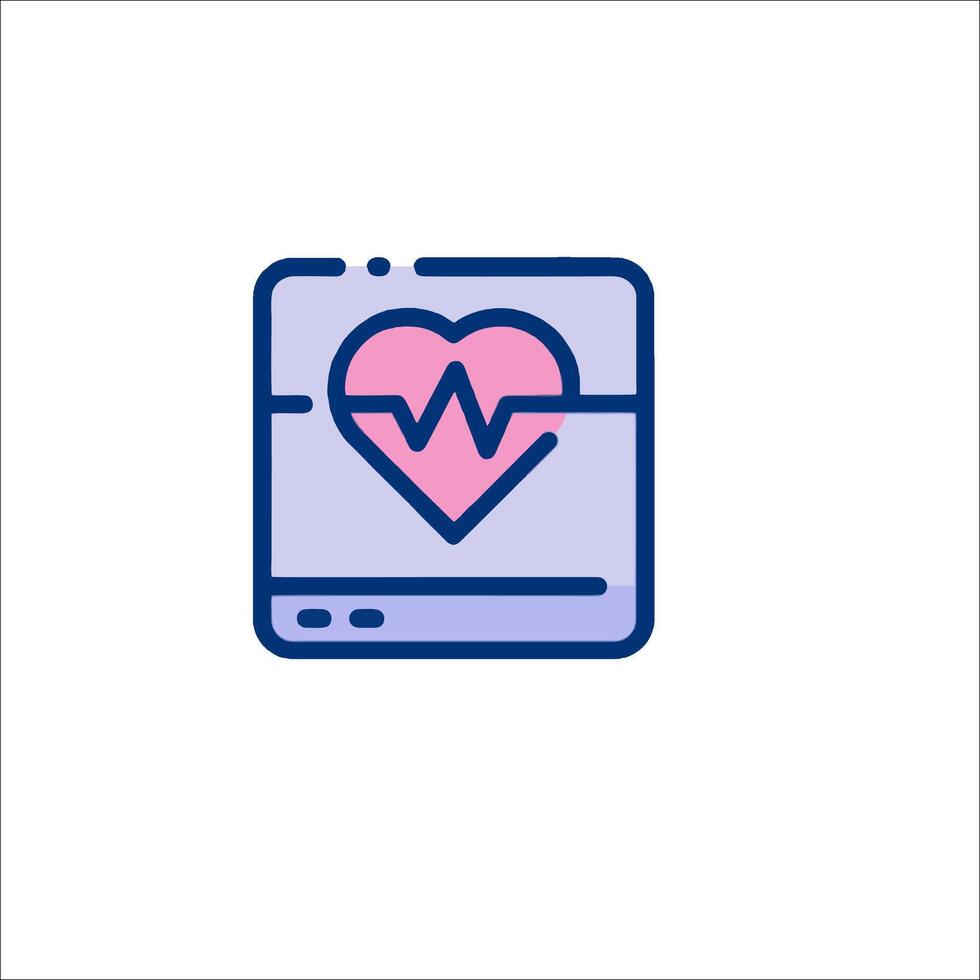 A computer with a heart icon on it vector