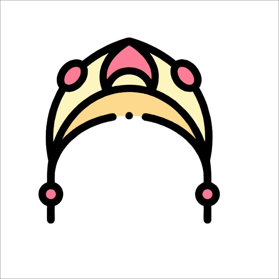 A crown icon with pink and yellow colors vector