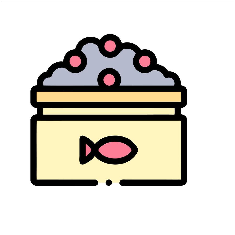 Fish in a box icon illustration vector