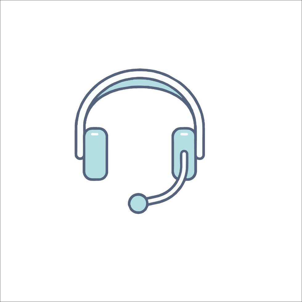 A headset icon with a microphone and headphones vector