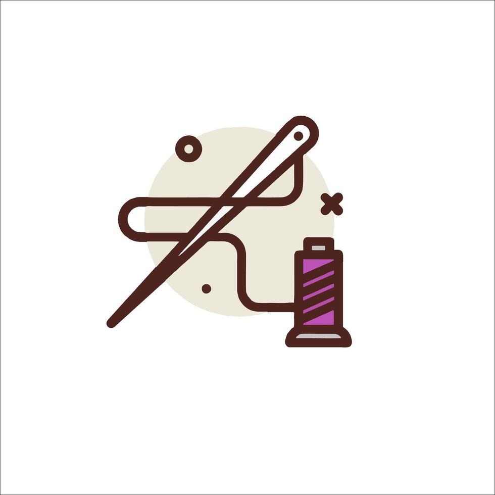 A needle and thread icon on a white background vector
