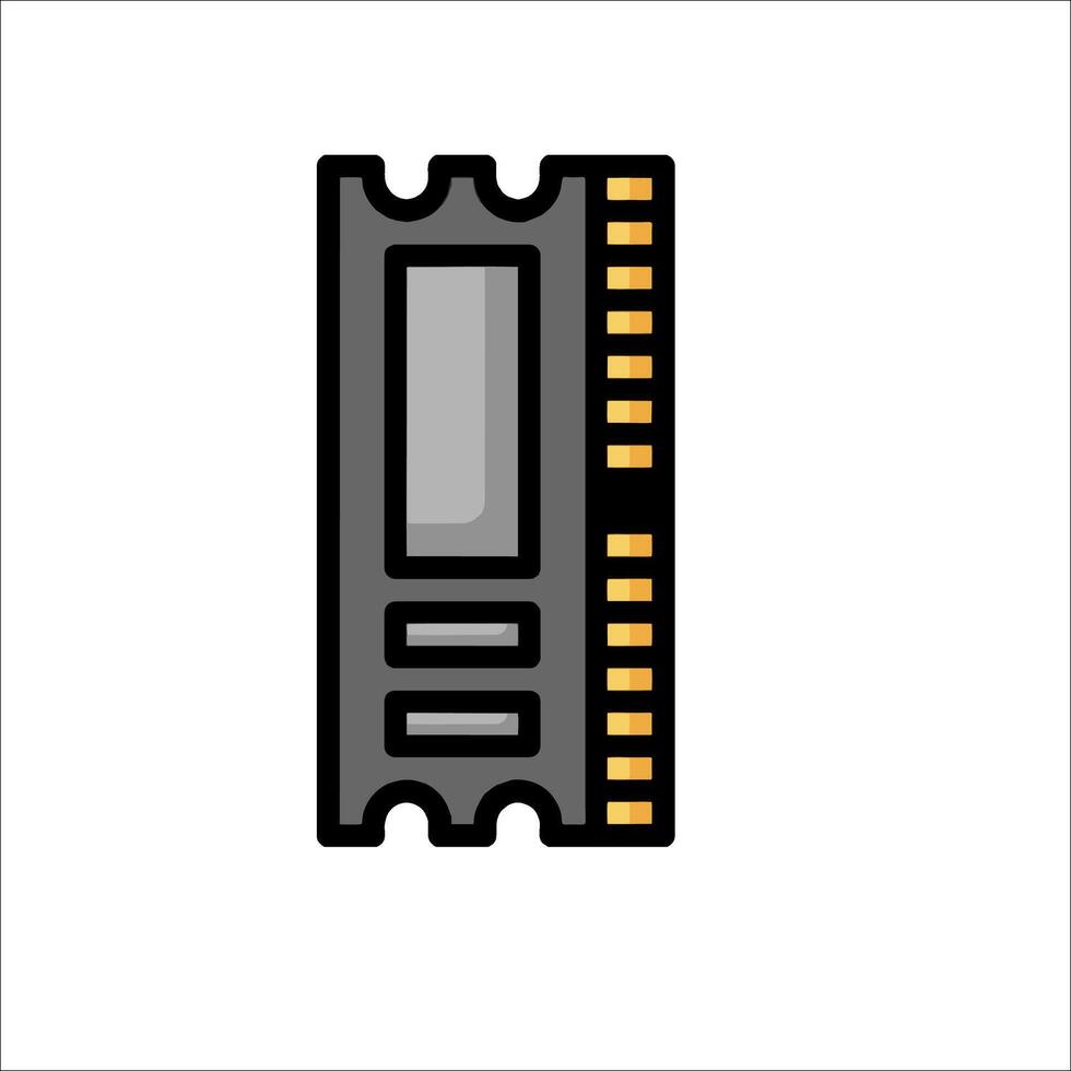 A memory module icon on a white background vector