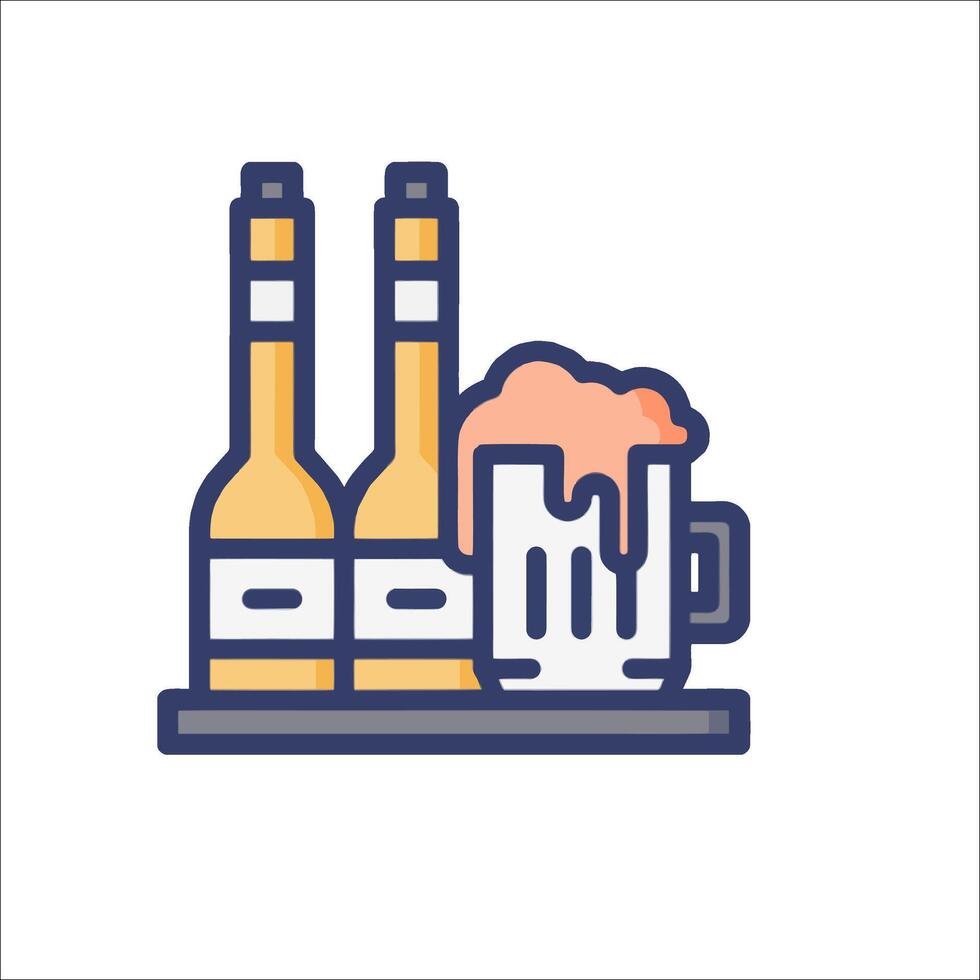 Beer and glass icon vector