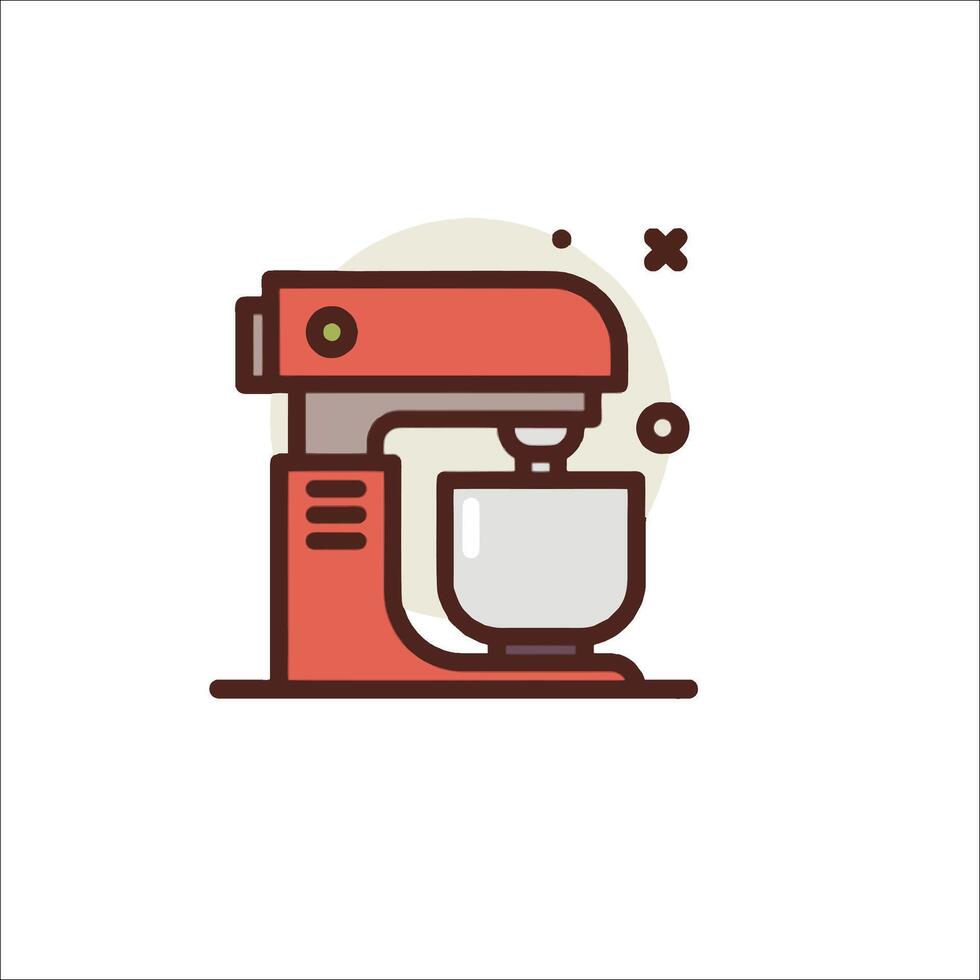 A red mixer with a cup of coffee in it vector