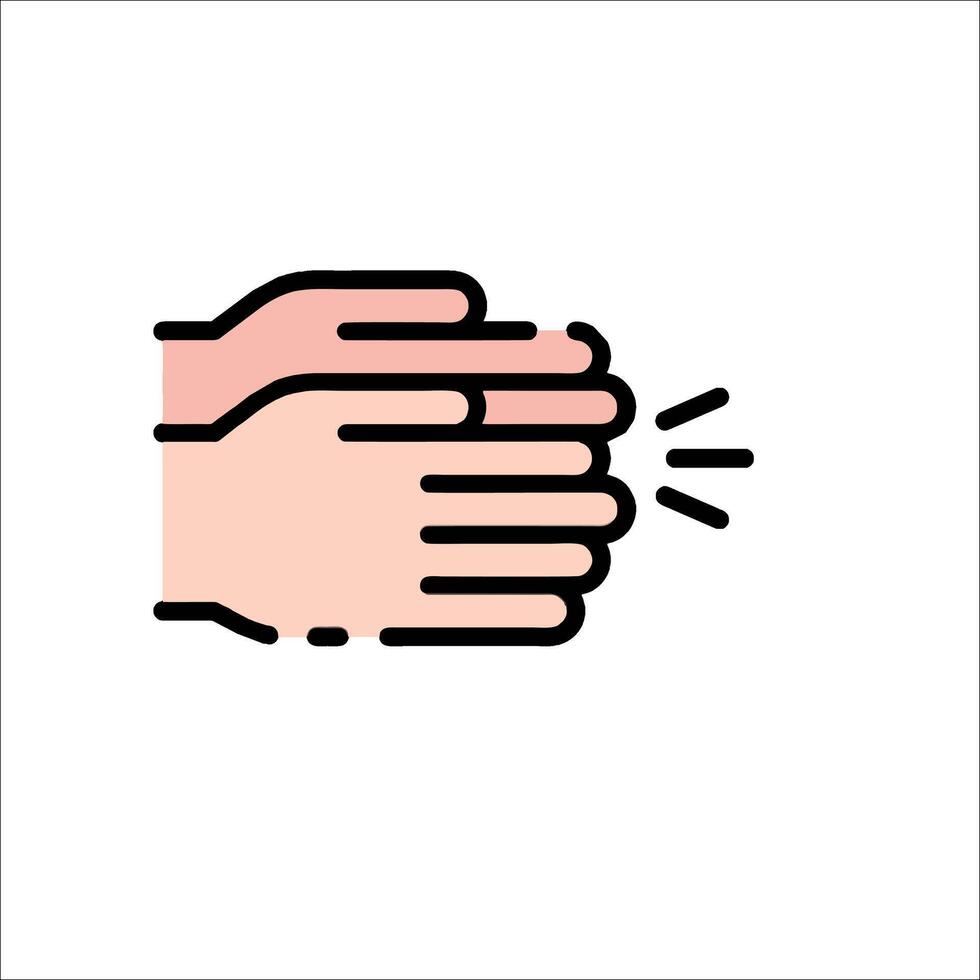 Two hands clapping together on a white background vector