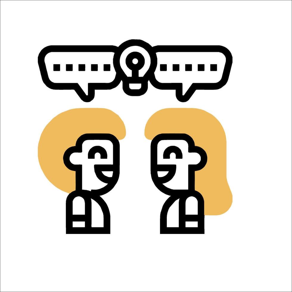 Two people talking with speech bubbles above them vector