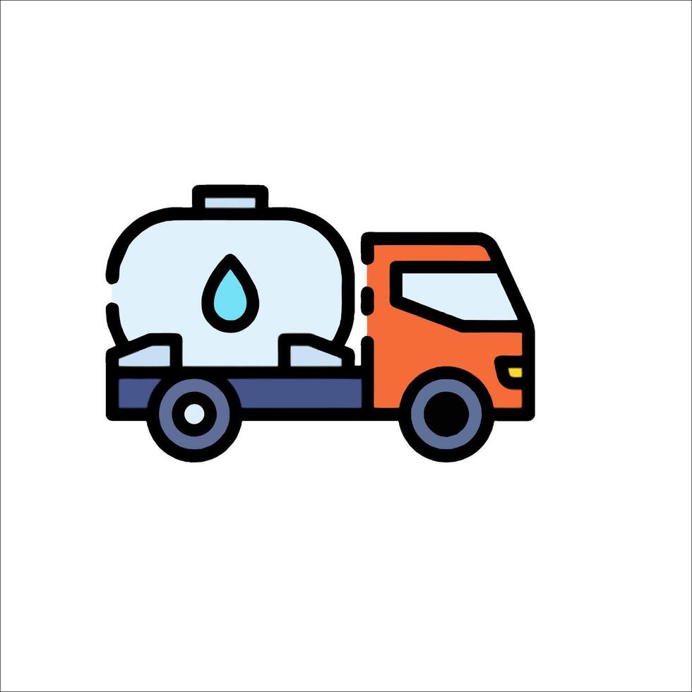 Water tanker truck icon illustration vector