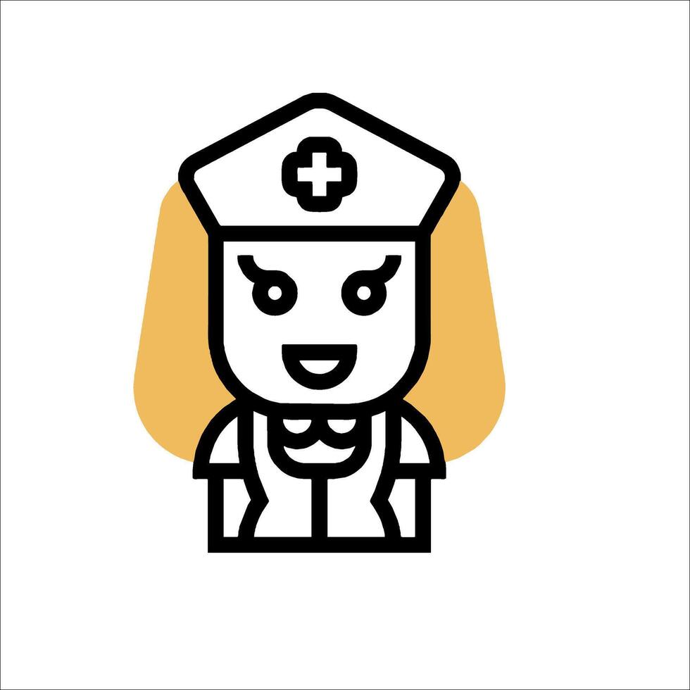 A nurse icon with a smile on her face vector