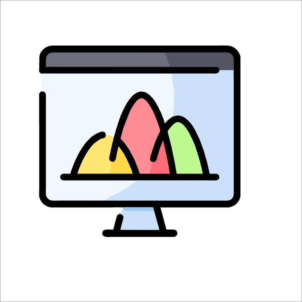 un computadora monitor con un grafico en eso vector