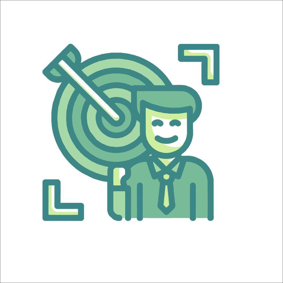 A man holding a dartboard and a target vector