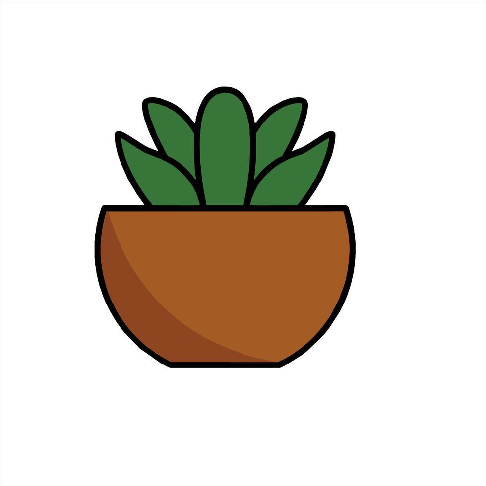 A plant in a pot on a white background vector