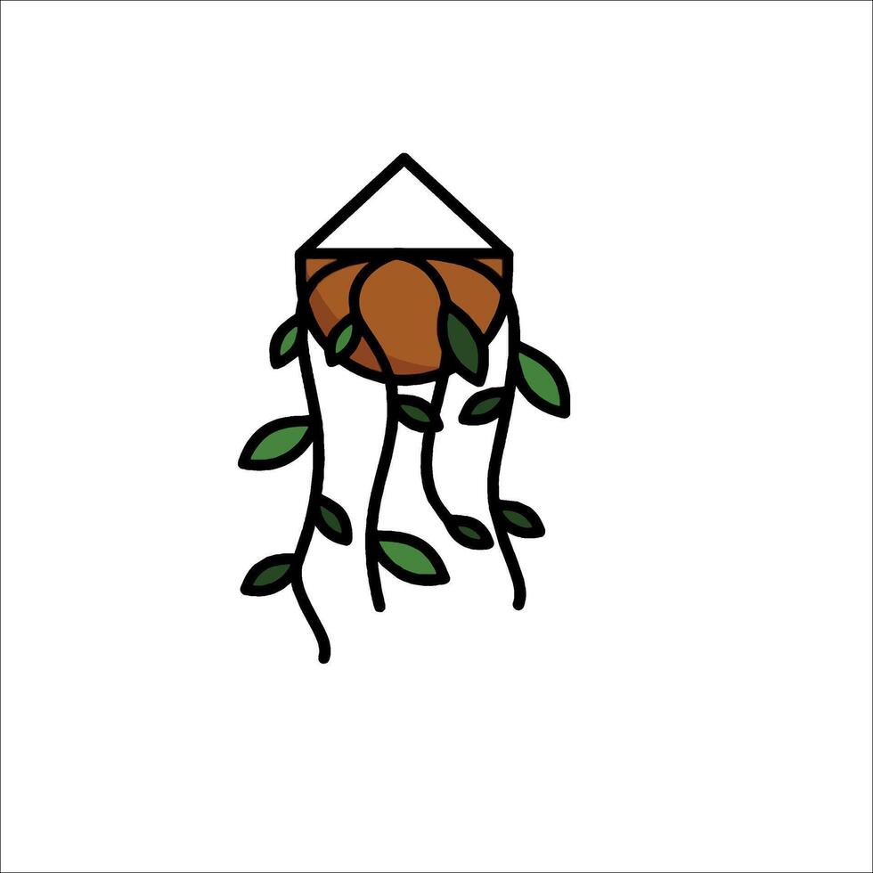 A plant hanging from a hanging basket vector
