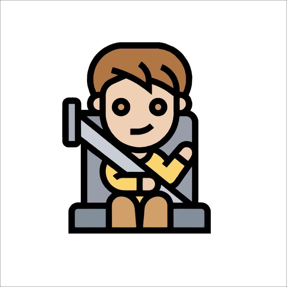 A cartoon man sitting in a car with a seat belt vector