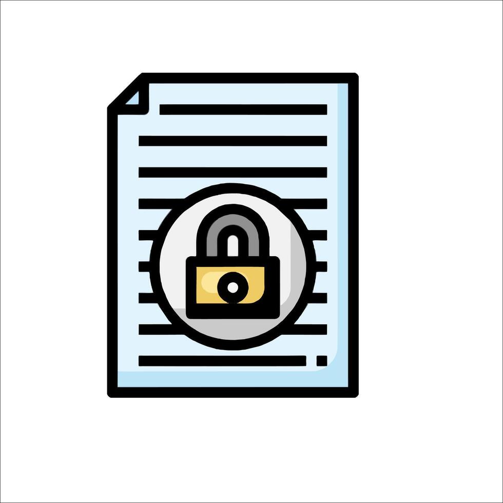 A padlock icon on a document vector