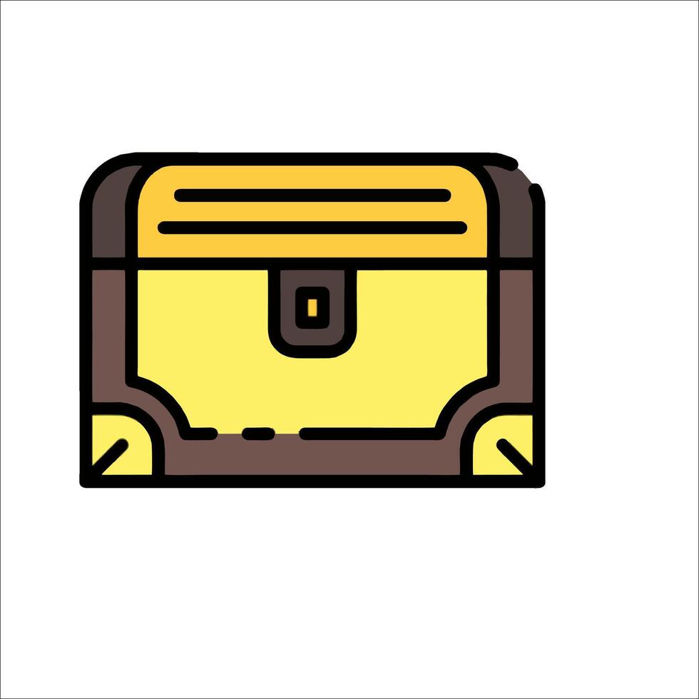 A yellow and brown suitcase icon on a white background vector