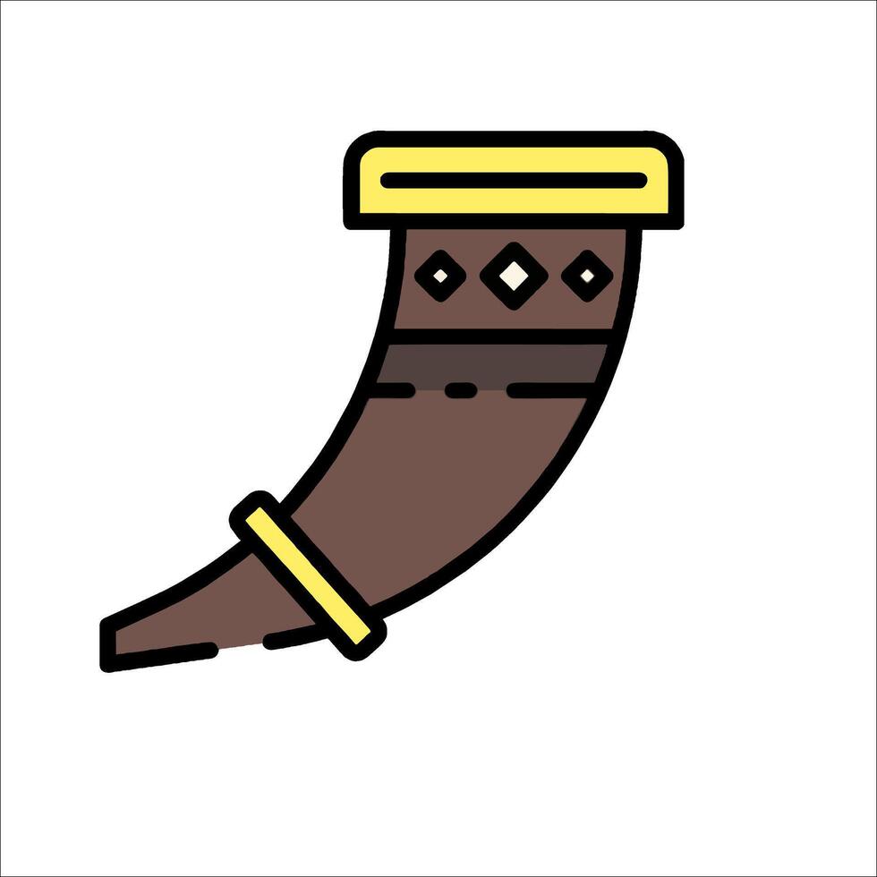 A horn with a gold band on it vector