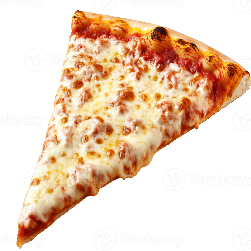 Delicious slice of pizza with melted cheese, isolated on transparent background. png