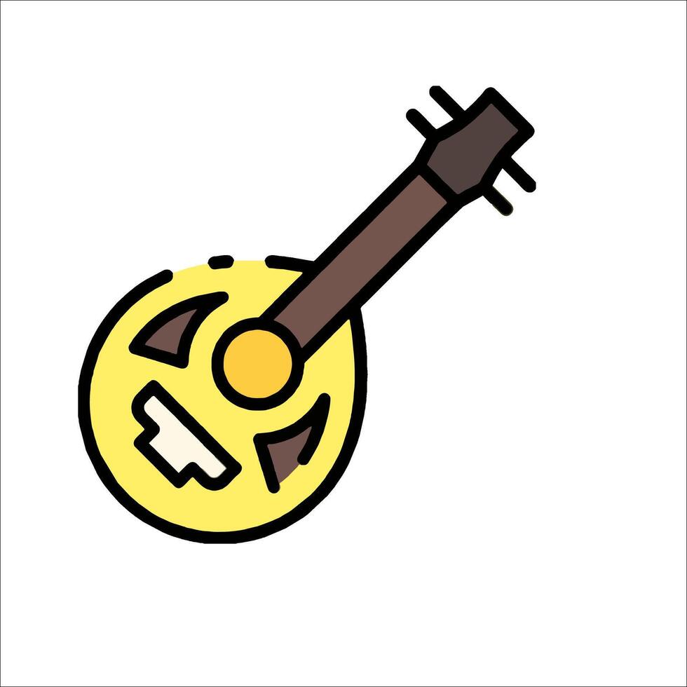 A cartoon guitar icon on a white background vector