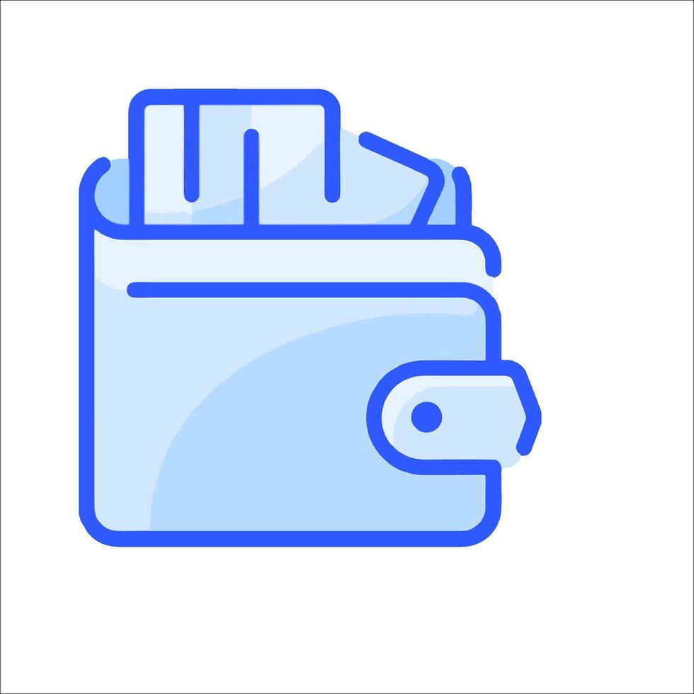 A wallet icon with a credit card in it vector
