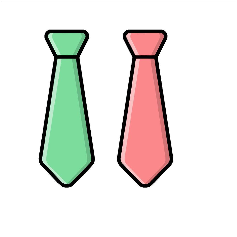 Two ties are shown in a line drawing vector