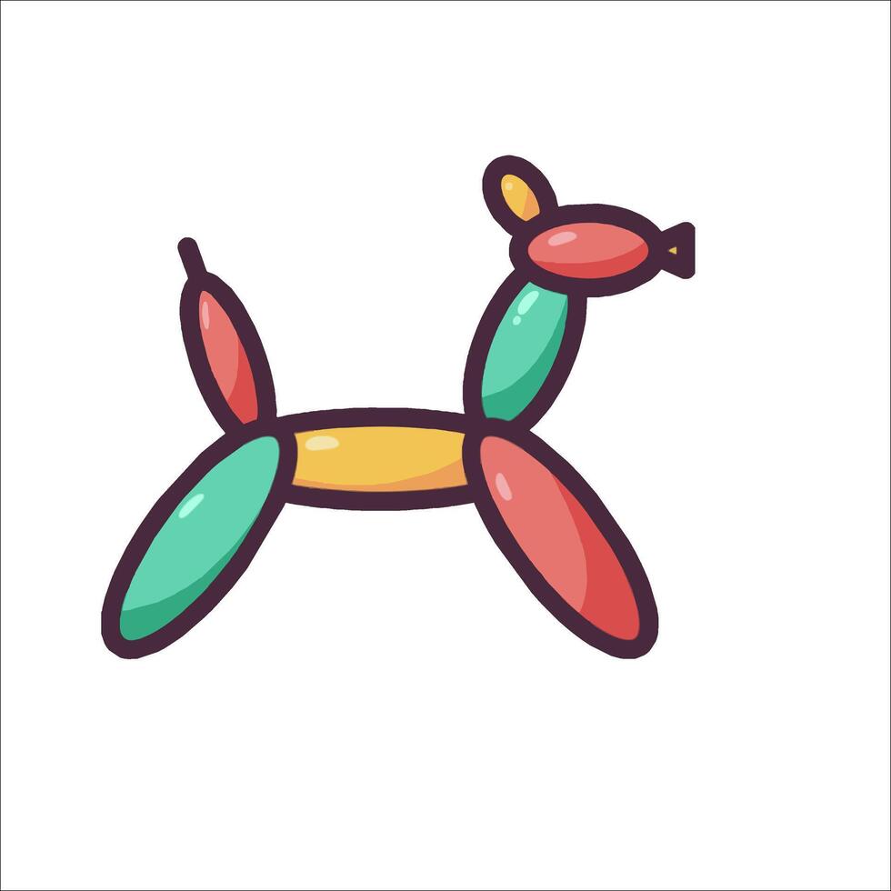 A dog balloon with a red, green and yellow color vector